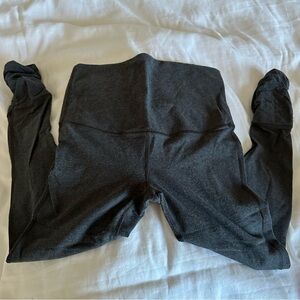 Maternity Gray Scrunched Leg Cropped Leggings